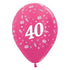 Age 40 Metallic Fuchsia Latex Balloon 30cm 25pk