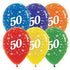 Age 50 Crystal Assorted Latex Balloon 30cm 25pk