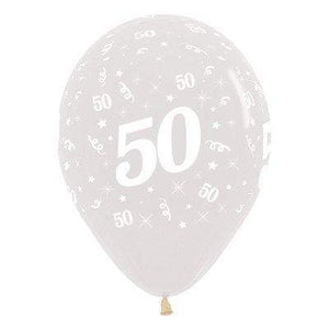 Amscan_OO Balloon - Printed Latex Age 50 Crystal Clear Latex Balloon 30cm 6pk