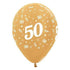 Age 50 Metallic Gold Latex Balloon 30cm 25pk