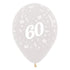 Age 60 Crystal Clear Latex Balloon 30cm 25pk