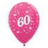 Age 60 Metallic Fuchsia Latex Balloon 30cm 25pk