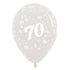 Age 70 Crystal Clear Latex Balloon 30cm 25pk