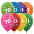Age 70 Metallic Assorted Latex Balloon 30cm 25pk
