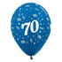 Age 70 Metallic Blue Latex Balloon 30cm 25pk