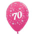Age 70 Metallic Fuchsia Latex Balloon 30cm 6pk