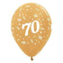 Age 70 Metallic Gold Latex Balloon 30cm 25pk