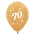Age 70 Metallic Gold Latex Balloon 30cm 6pk