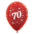 Age 70 Metallic Red Latex Balloon 30cm 25pk