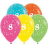 Age 8 Tropical Assorted Latex Balloons 30cm 25pk
