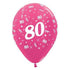 Age 80 Metallic Fuchsia Latex Balloon 30cm 25pk