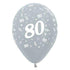 Age 80 Satin Pearl Silver Latex Balloon 30cm 6pk