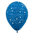 Anniversary Metallic Blue Latex Balloons 30cm 6pk