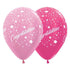 Congratulations Stars Faces Satin Pearl Pink & Metallic Fuchsia Latex Balloons 30cm 25pk
