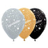 Congratulations Stars Metallic Gold, Silver Black Latex Balloons 30cm 25pk