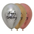 Happy Birthday Radiant Metallic Reflex Deluxe Assorted Latex Balloon 30cm 25pk