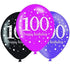 Pink Celebration 100th Latex Balloon 30cm 6pk
