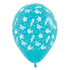 Sea Creatures Fashion Caribbean Blue Latex Balloons 30cm 6pk