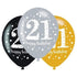 Sparkling Celebration 21st Latex Balloon 30cm 6pk