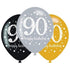 Sparkling Celebration 90th Latex Balloon 30cm 6pk