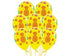 Tropical Design on Fashion Yellow Latex Balloons 30cm 12pk