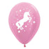 Unicorn Sparkles & Stars Satin Pearl Pink Latex Balloons 30cm 25pk