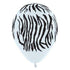 Zebra Animal Print Fashion Black & White Latex Balloons 12pk