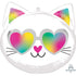Cool Kitty Face 2-Sided Design Supershape Foil Balloon 43cm x 43cm Each