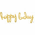 Gold Happy Bday Script Supershape Foil Balloon Each