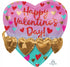 Happy Valentine's Day & Gold Heart Garland Supershape Foil Balloon 53cm Each