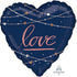 Heart Navy Wedding love Supershape Foil Balloon 71cm Each