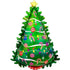 Holographic Green Christmas Tree Supershape Foil Balloon 66cm x 91cm Each