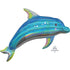 Holographic Iridescent Blue Dolphin Supershape Foil Balloon 73cm x 68cm Each