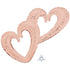 Interlocking Hearts Rose Gold Supershape Foil Balloon 134cm x 91cm Each