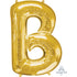 Letter B Gold Supershape Foil Balloon 66cm x 81cm Each