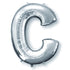 Letter C Silver Supershape Foil Balloon 86cm Each