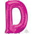 Letter D Pink Supershape Foil Balloon 58cm x 81cm Each
