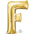 Letter F Gold Supershape Foil Balloon 45cm x 81cm Each