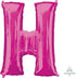 Letter H Pink Supershape Foil Balloon 81cm x 83cm Each