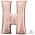 Letter H Rose Gold Supershape Foil Balloon 60cm x 81cm Each