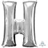 Letter H Silver Supershape Foil Balloon 86cm Each