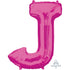 Letter J Pink Supershape Foil Balloon 81cm x 83cm Each