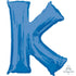 Letter K Blue Supershape Foil Balloon 53cm x 81cm Each