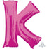 Letter K Pink Supershape Foil Balloon 81cm x 83cm Each