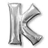 Letter K Silver Supershape Foil Balloon 86cm Each