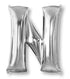 Letter N Silver Supershape Foil Balloon 86cm Each