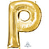 Letter P Gold Supershape Foil Balloon 58cm x 83cm Each