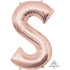 Letter S Rose Gold Supershape Foil Balloon 58cm x 81cm Each