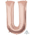 Letter U Rose Gold Supershape Foil Balloon 58cm x 81cm Each