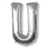 Letter U Silver Supershape Foil Balloon 86cm Each